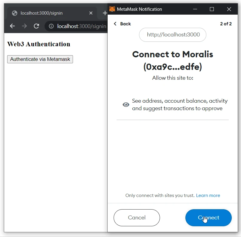 MetaMask Wallet Connecting